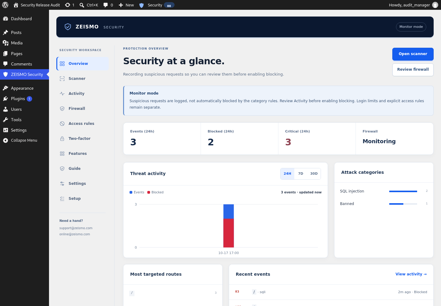 ZEISMO Security version 1.2.0 overview